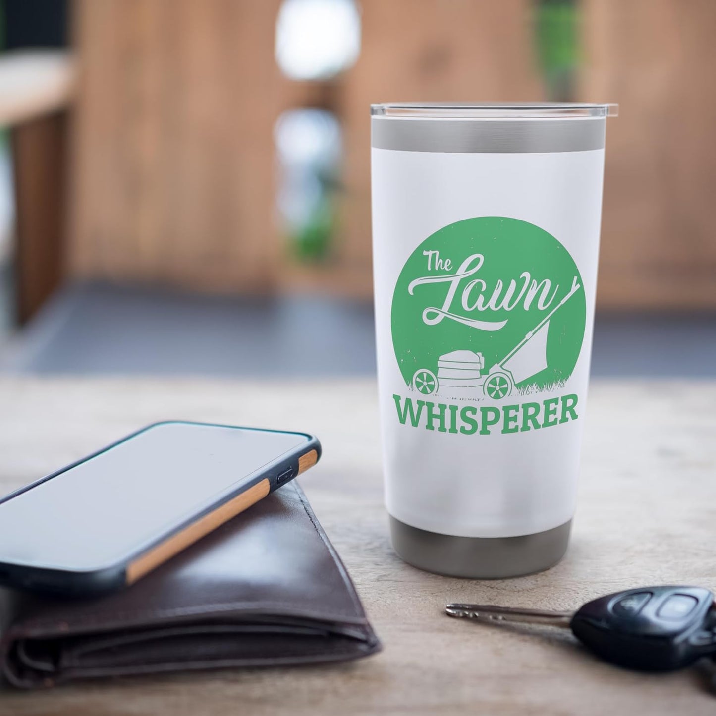 Lawn Whisperer Funny Gardener Lawn Mower Gag Outfit Stainless Steel Insulated Tumbler