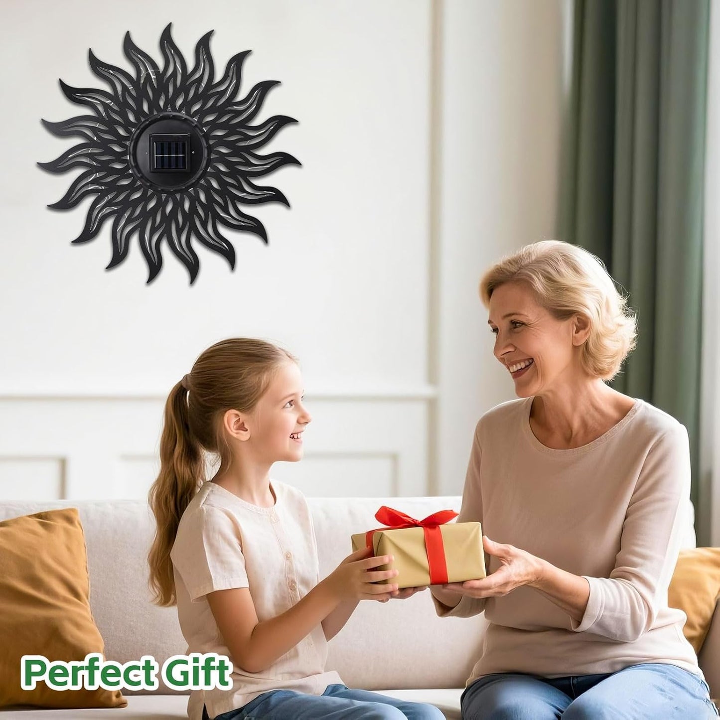 VCUTEKA 20" Sun Metal Wall Art Outdoor Decor Solar Decoration Metal Wa
