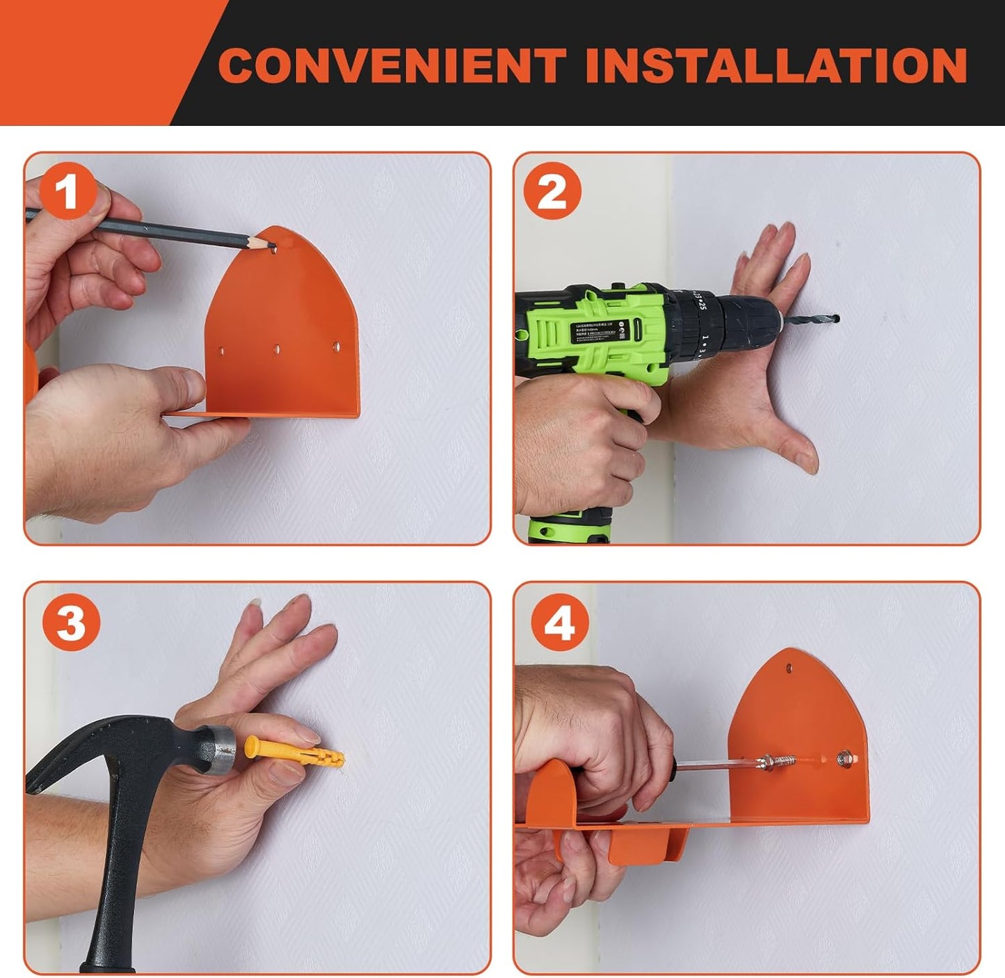 【Upgraded】 Heavy Duty Weed Eater Hanger for Garage Wall Organizer Garden Power Tool Rack for Weed Wacker, Grass Trimmer, String Trimmer, Leaf Blower, Garden Tools Storage,Gift for Men-2 Pack