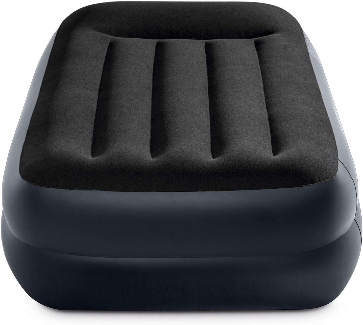 Intex Raised Airbed Mattress with Built-in Pump, Dura-Beam Plus Pillow, Twin - Portable Inflatable Luxury Blow-Up Bed for Adults, Camping, Guests