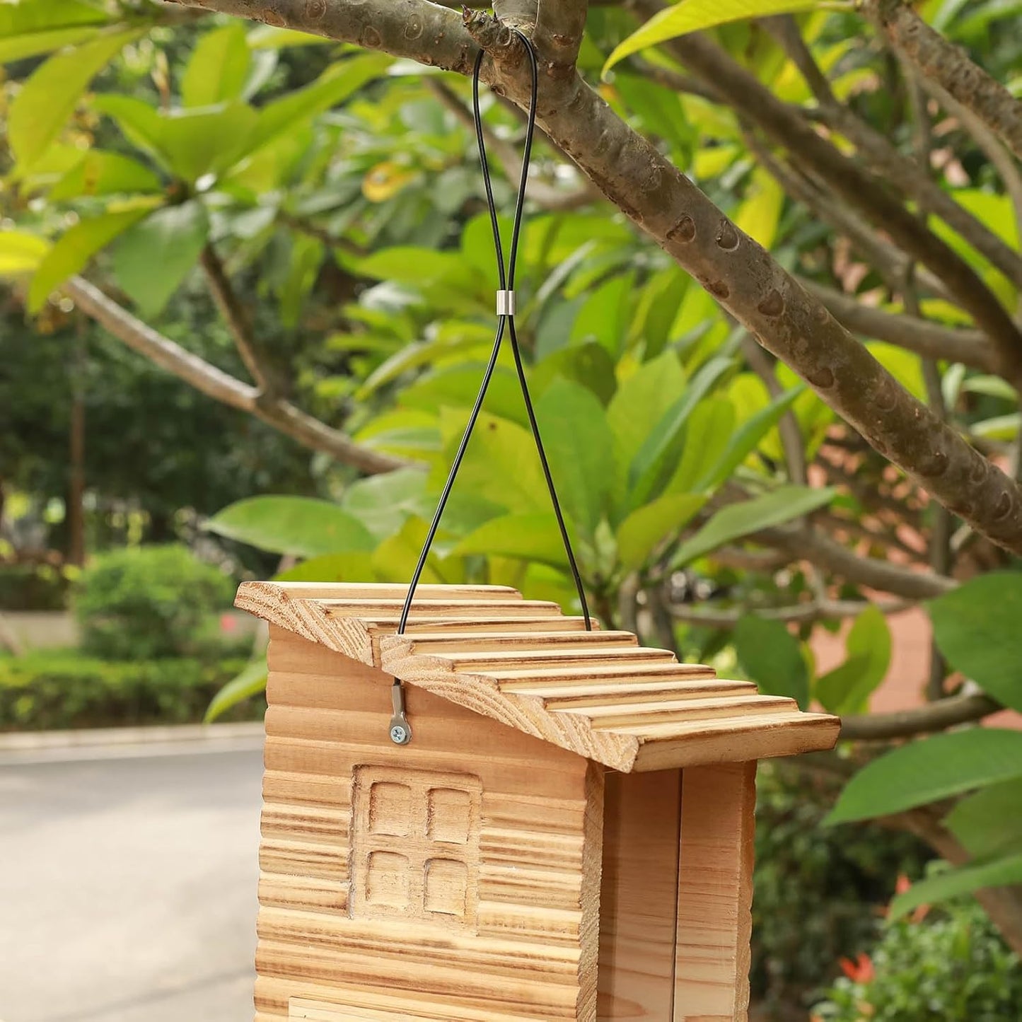 STARSWR Bird Feeder for Outdoor,Outside Hanging Bird Feeder - Mealworms Feeder Squirrel Proof, Bluebird House Feeder with Clear Acrylic Window - Perfect Bird Feeders for Outside