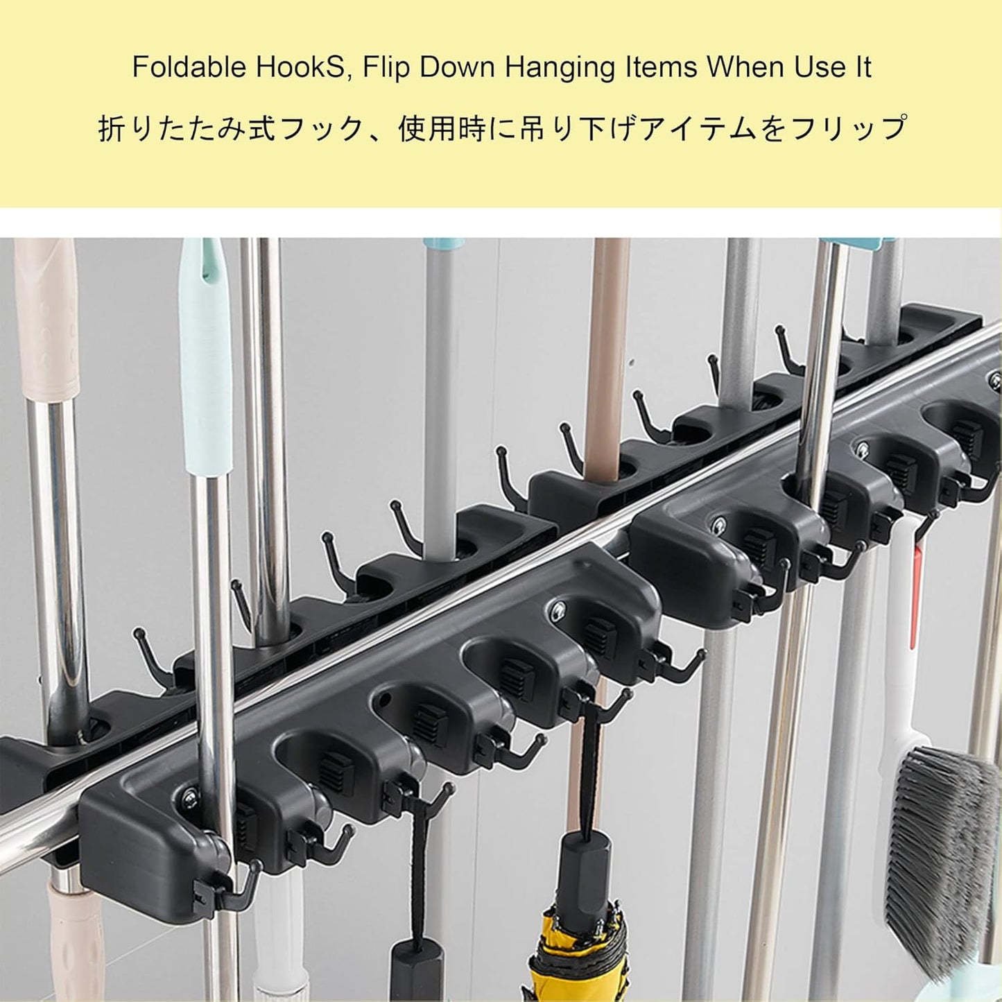 Mop Broom Holder Put Wet Mops,Movable Commercial Mop Rack, Garden Tool