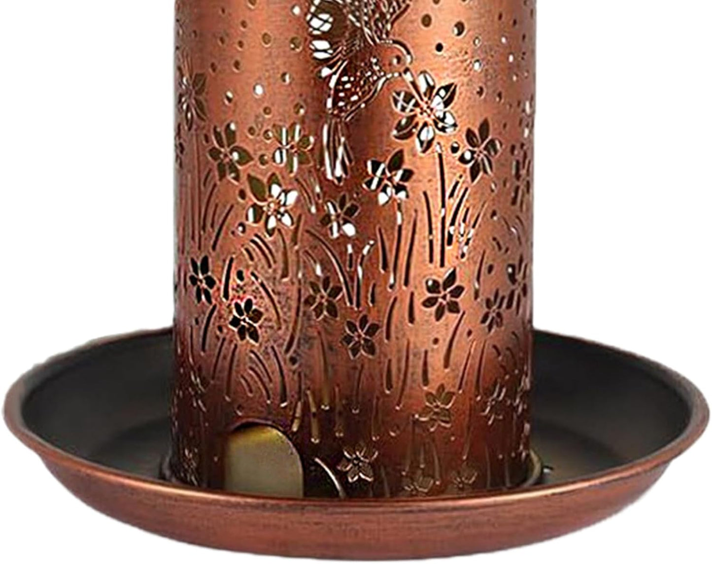 Solar Bird Feeder Lantern, Waterproof Metal Outdoor Feeder, Hollow Wil