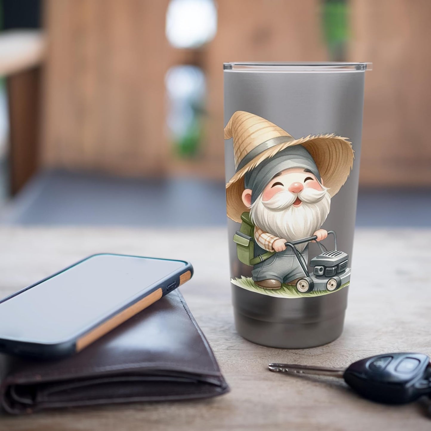 Funny Gnome Lawn Mowing Accessories For Men Lawn Care Dad Stainless Steel Insulated Tumbler