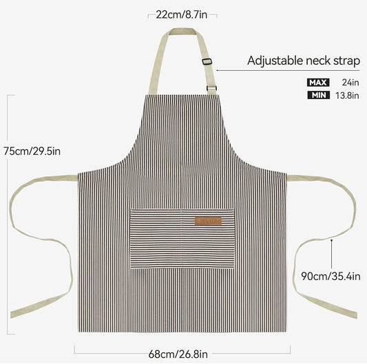 NLUS 2 Pack Kitchen Cooking Aprons, Adjustable Bib Soft Chef Apron wit