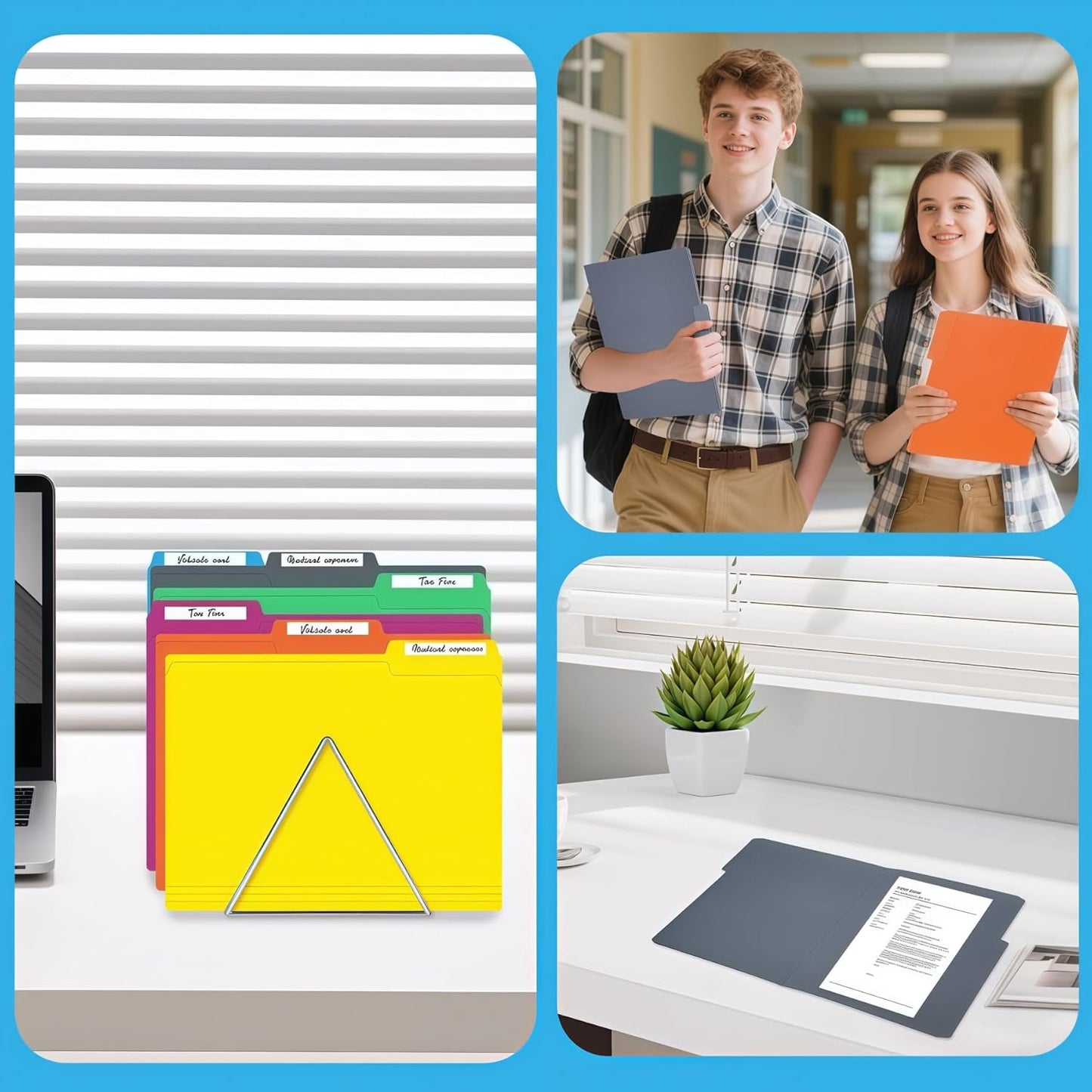 120 Pack Colored File Folders, 1/3 Cut Tab Letter Size 8.5" x 11" Mani