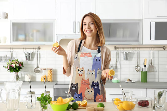 ZiQilin Adjustable Waterproof Kitchen Apron for Women with 2 Pockets C