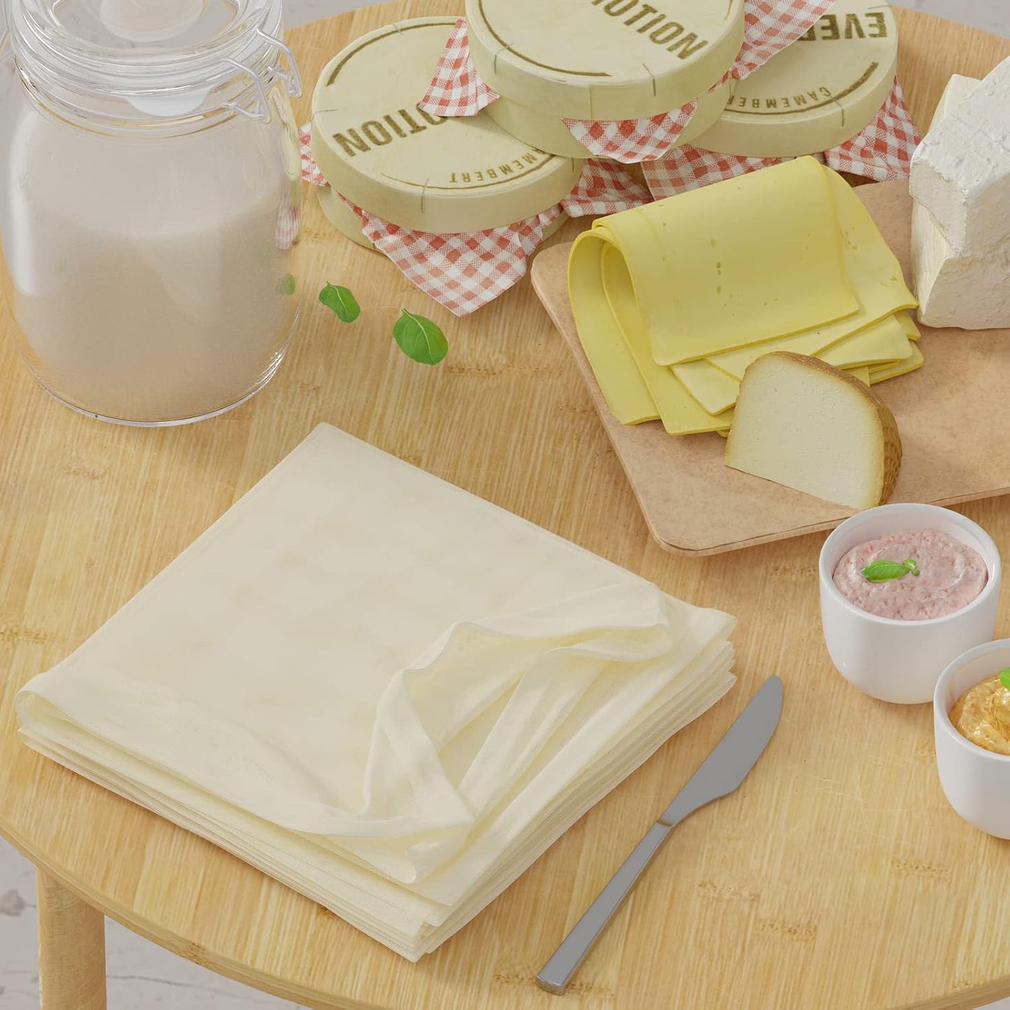 8 PCS Reusable Cheesecloth, Grade 100, 20x20 Inch Hemmed Cheese Cloth