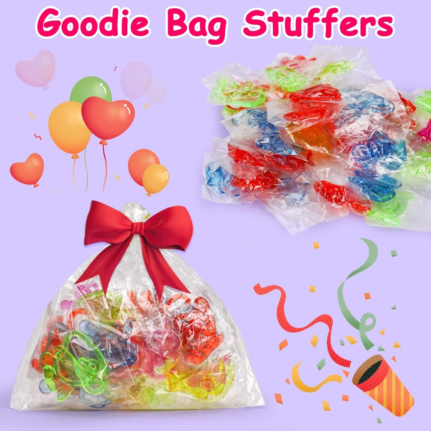 100PCS Glitter Sticky Hands Party Favors for Kids 4-8 8-12 Birthday Supplies Easter Egg Fillers Goodie Bag Stuffers Classroom Treasure Box Toys Carnival Prizes Mini Bulk Treat Trinkets Pinata Stuff