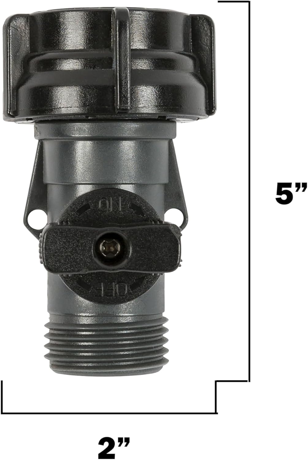 Gilmour Full Flow Garden Hose Shut Off Valve, Rust Proof Single Water Shut Off Valve, Gray