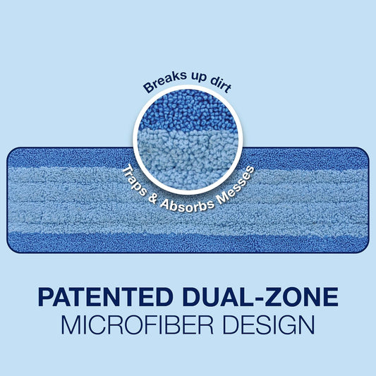 Bona Mop Microfiber Cleaning Pad for Hardwood & Hard Surface Floors - Value 3-Pack - For Use With Bona Mops - Dual Zone Cleaning