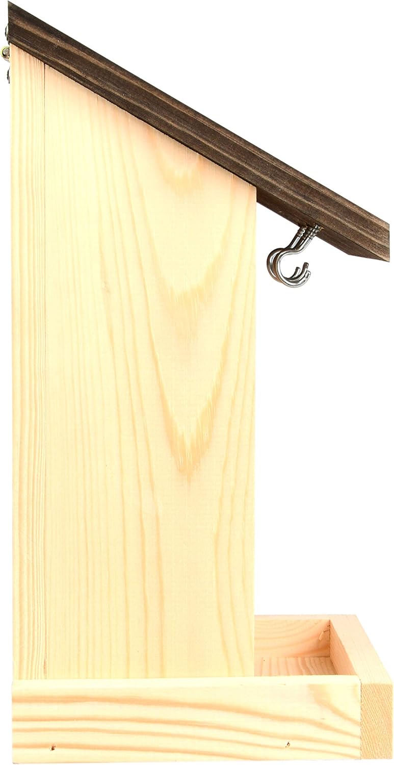 Esschert Design FB464 Silo Feeder with Three Suet Ball Hooks, Wood