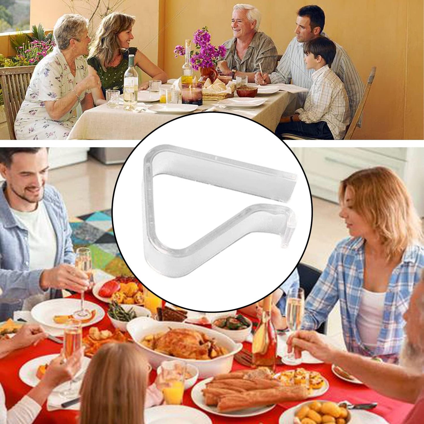 24 Pieces Transparent Clear Tablecloth Clips, Plastic Table Cloth Clips,Windproof Table Cover Holder Clamps,Table Cloth Holder for Christmas Home Wedding Party Indoor Outdoor Camping Picnic (Large)