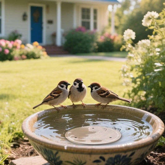 Birdbath Copper Plate Water Purifier,with Stable 3-Point Support,Stable and Safe,Natural Clean Water Purifier,Universal Outdoor Birdbaths(2 Pack)