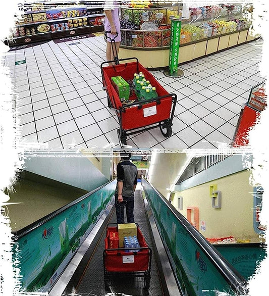 Handcart, Portable Folding Garden Trolley Cart Heavy Duty Trolley Wago
