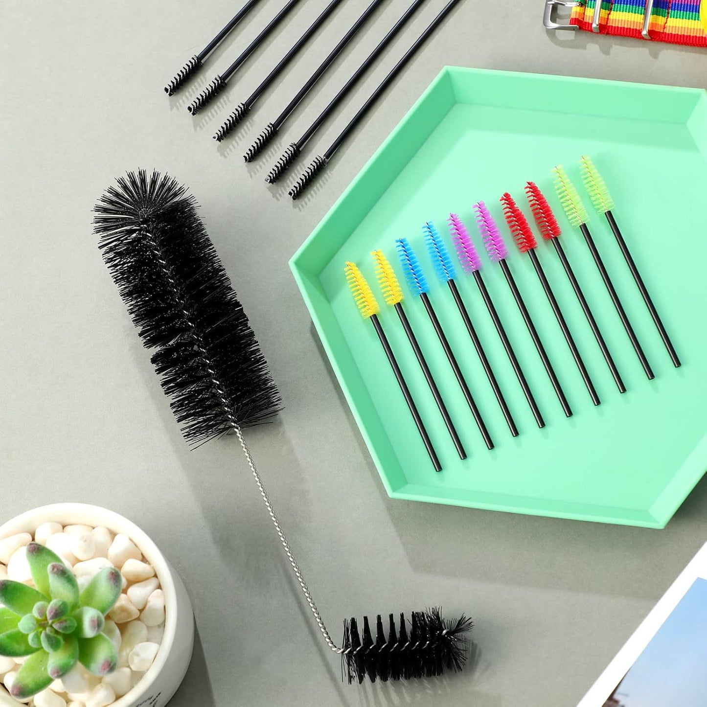 Hummingbird Feeder Cleaning Brush 19 Pieces 3 Size Mini Nylon Double Headed 2 in 1 Hummingbird Brush Hard to Reach Places Tiny Cleaning Kit(Black)