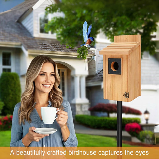 Wooden Bird Houses for Outside with Paint Set, Crafts & DIY Birdhouse Kits for Adults & Kids to Build, Bird House Outdoor for Bluebird Finch Swallow Wren Chickadee