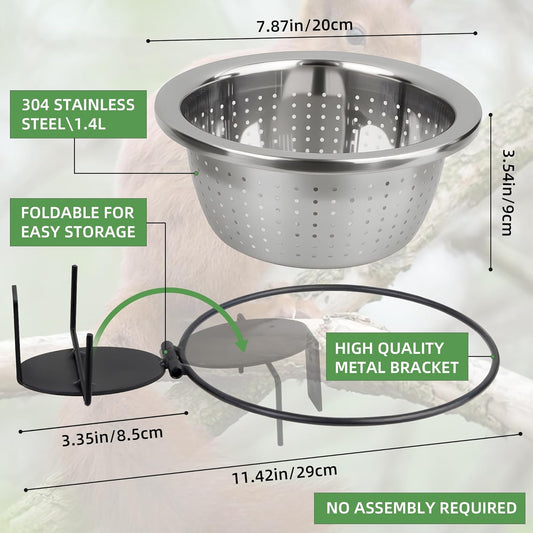 Outdoor Metal Wild Squirrel Feeder: Chipmunk Food Holder with Removabl