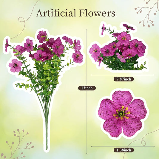 Artificial Flowers for Outdoors, 16 Bundles UV Resistant Fake Outdoor