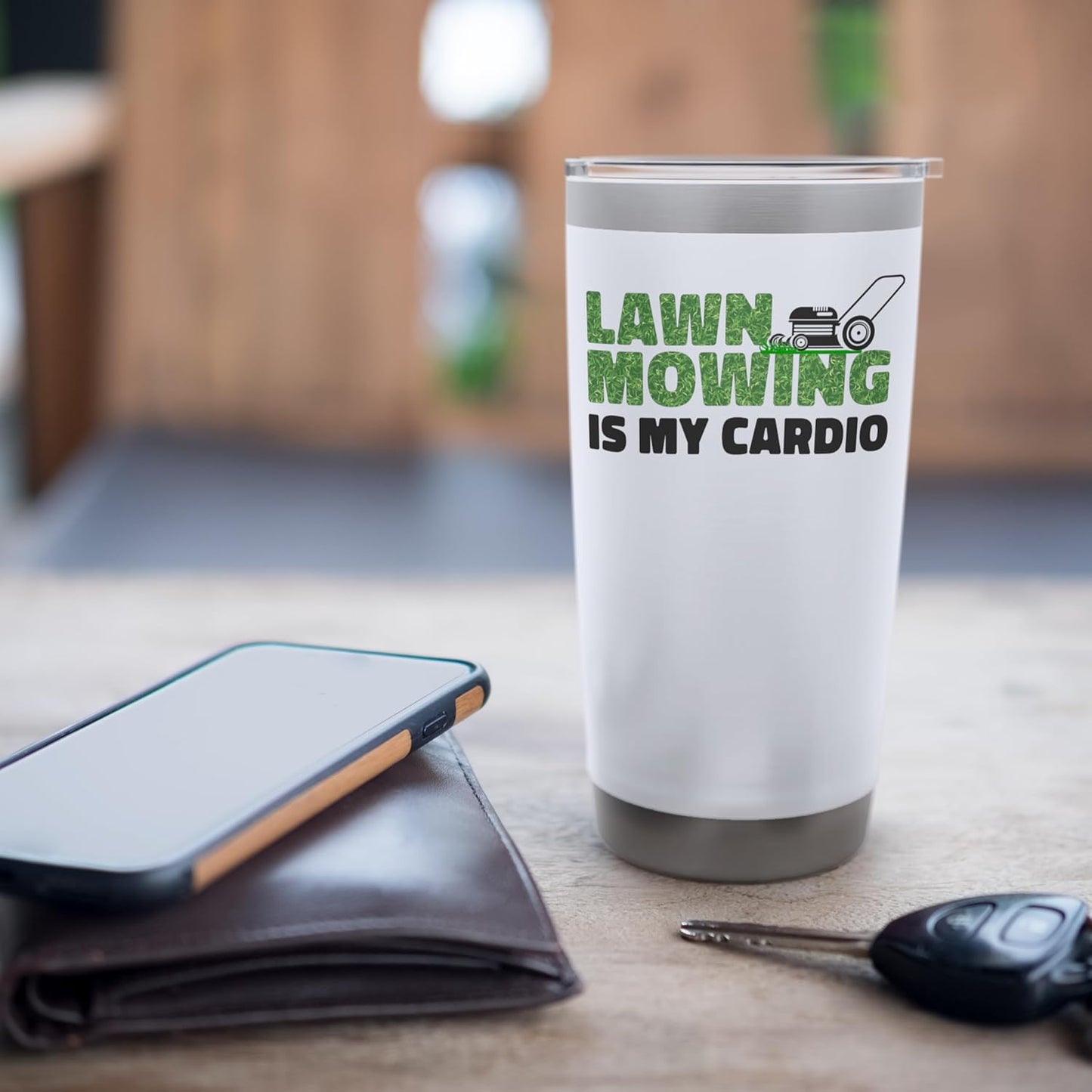 Lawn Mower Mowing Dad Father Landscaper Lawn Mowing Is My Stainless Steel Insulated Tumbler