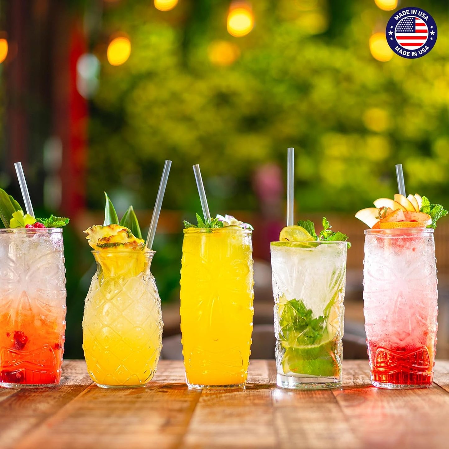 Glotoch Express 500PCS Individually Wrapped Clear Plastic Straws, 7.75'' Long, 0.24'' Diameter Disposable Drinking Straws for Every Occasion, Party, Made in USA