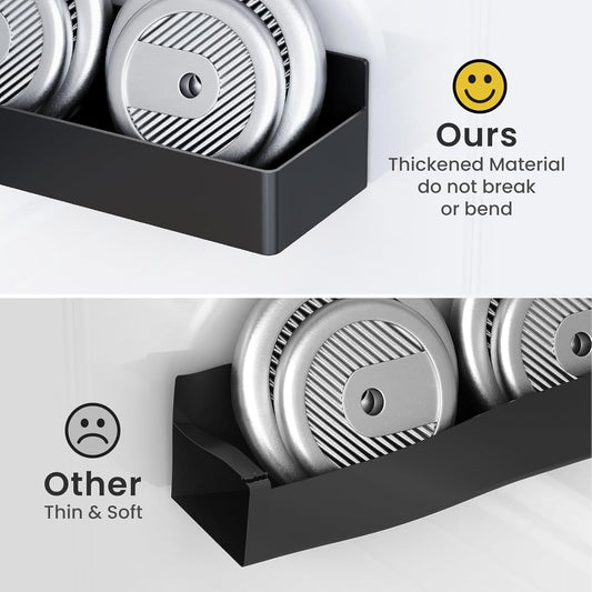 Magnetic Spice Rack for Refrigerator, Kitchen Organizer and Storage Shelf, Black (4 Pack)β¦