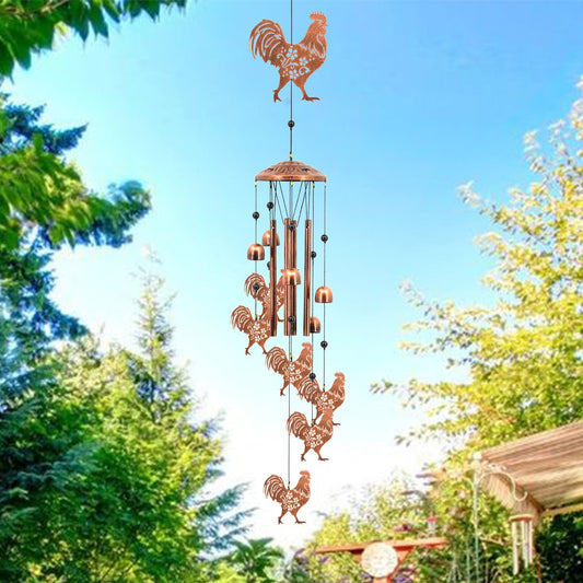 Rooster Wind Chimes for Outside, Rooster Farmhouse Memorial Gifts for