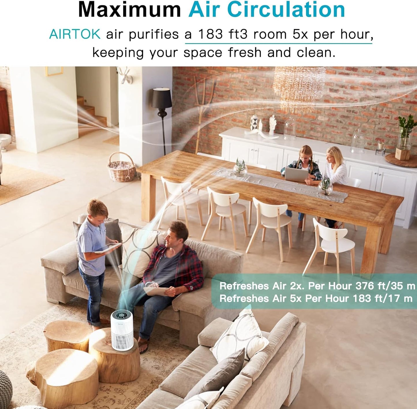 2 Pack Air Purifier for Home Bedroom with H13 True HEPA Filter for Smo