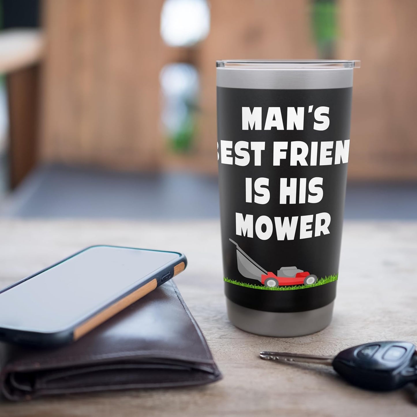 Funny Red Lawn Mower Lover Father's Day Lawn Care Dad Mowing Stainless Steel Insulated Tumbler