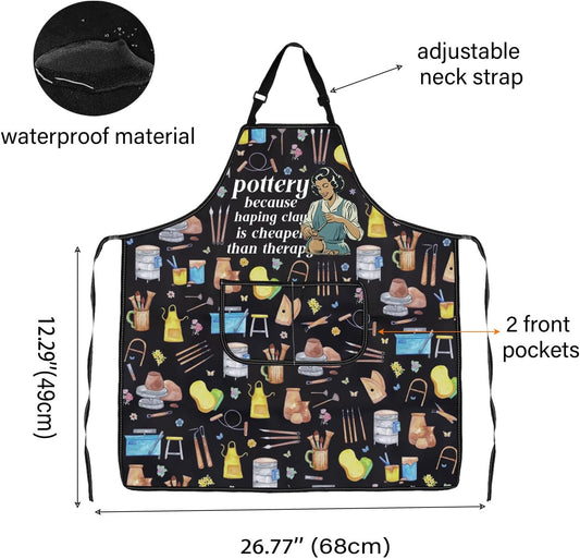 WCGXKO Pottery Gift Ceramic Artist Gift Funny Pottery Kitchen Apron Cl