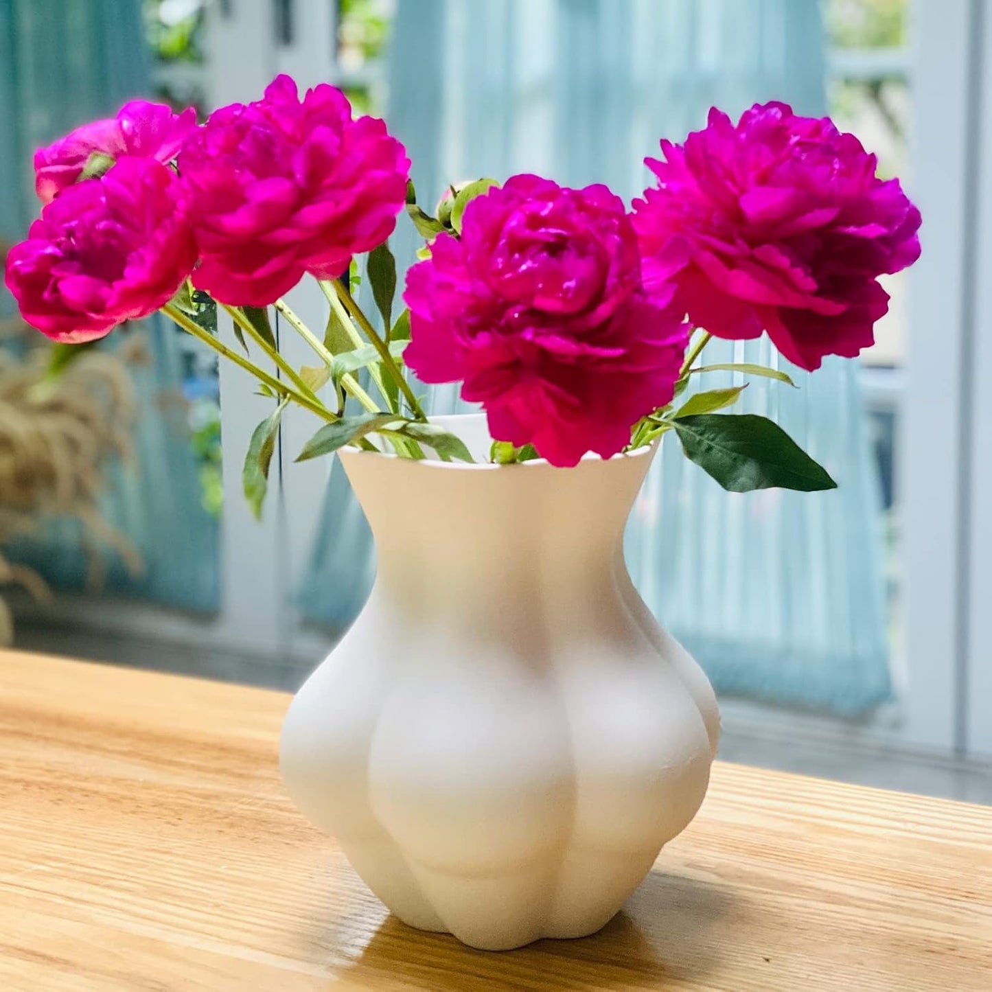 Body Plant Pot Butt Vase,Modern Design White Ceramic Vases for Home Decor (Body Vase)