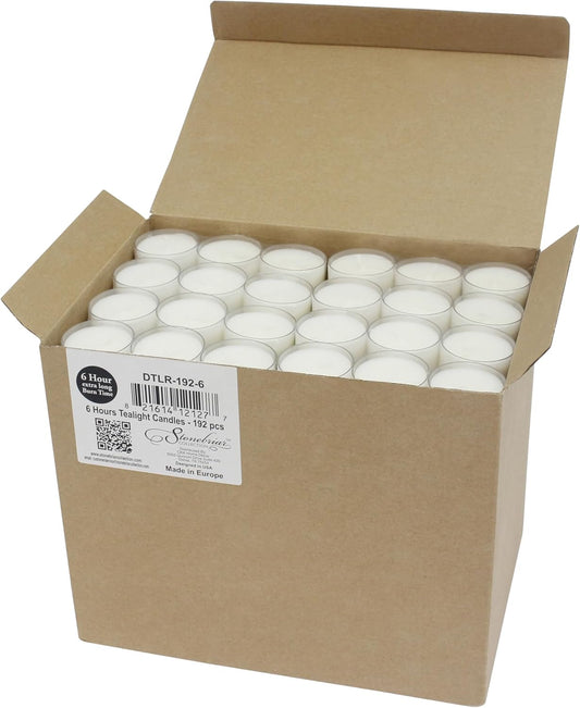 Stonebriar 96 Count White Unscented Smokeless Long Burning Clear Cup T