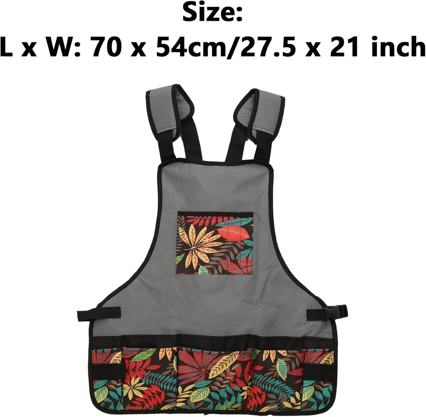 Adults Garden Apron with Multi-Pockets Garden Tool Apron Home Garden Gifts Garden Lovers Gifts Grey One Size