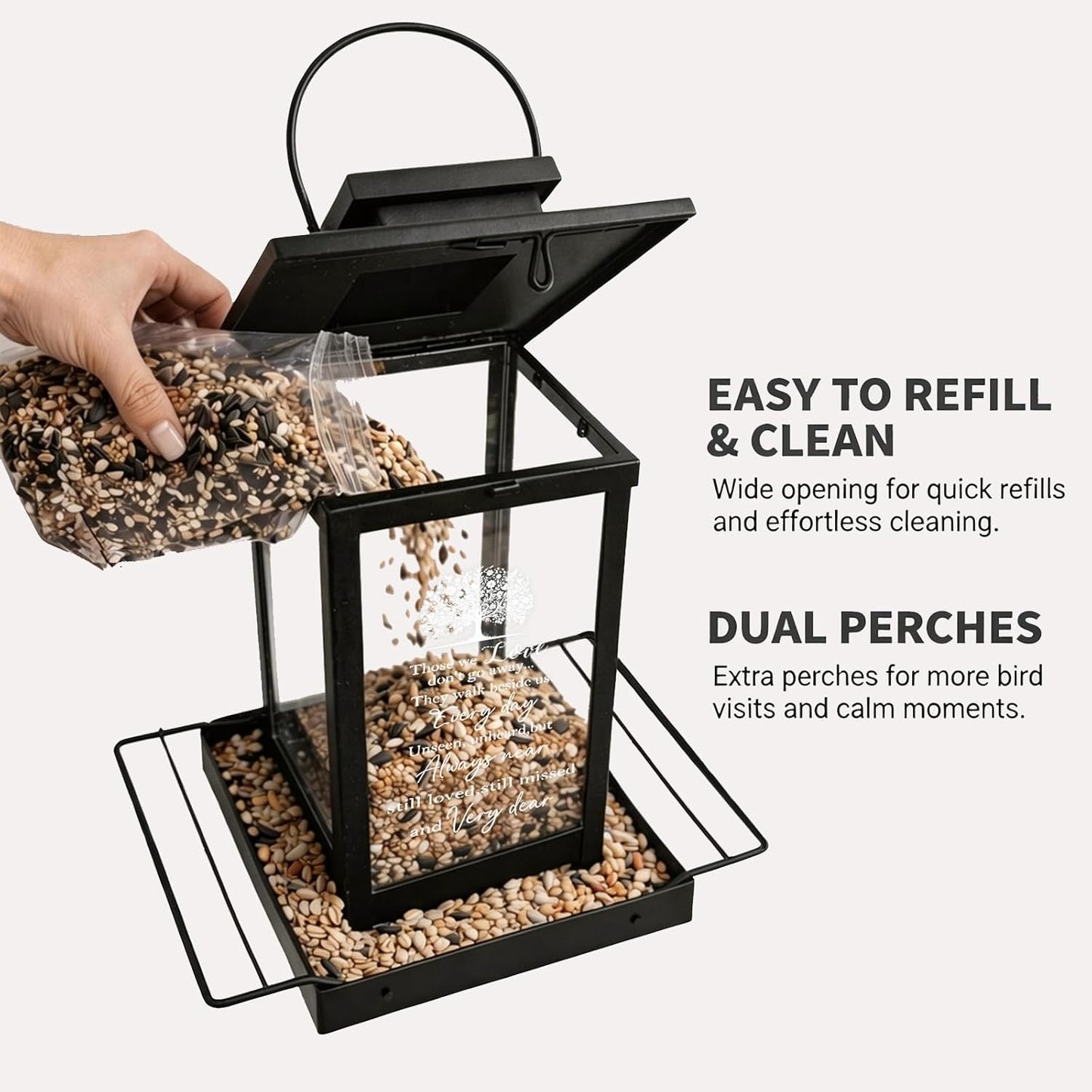 Sympathy Memorial Bird Feeders for Outdoors, Grieving Gifts for Loss of Loved One, Remembrance Condolences Bereavement Funeral Gift Idea, Grief Home Decor Keepsake Garden Outside