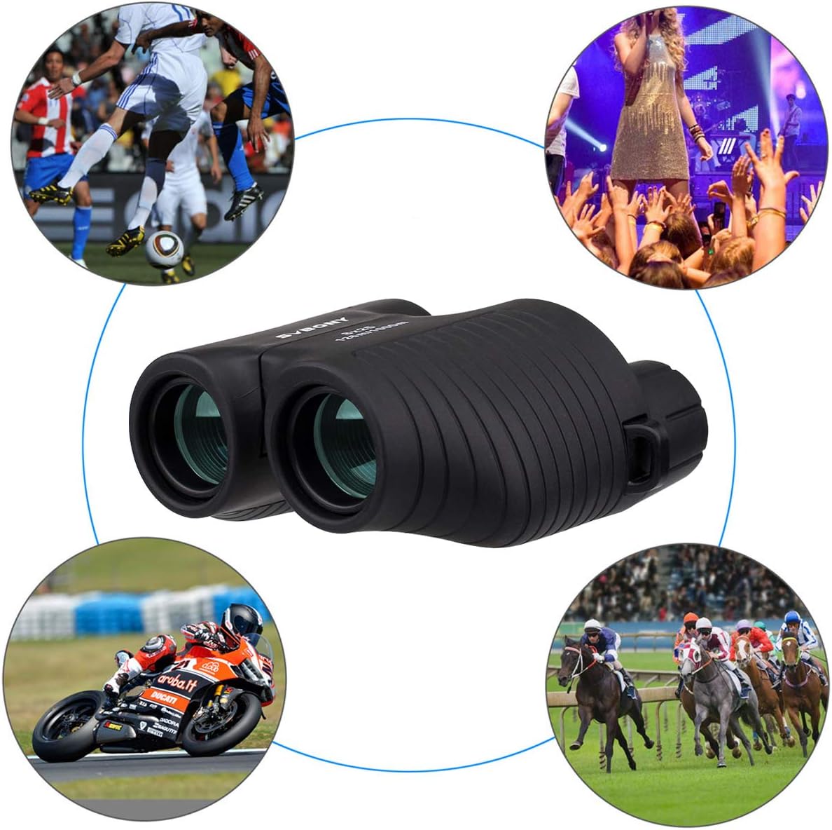 SVBONY SV10 8x25 High Powered Binoculars for Adults, FMC Coating,Fixed Focus Compact Mini Pocket Binoculars for Travel Hiking Scenery Outdoor Camping
