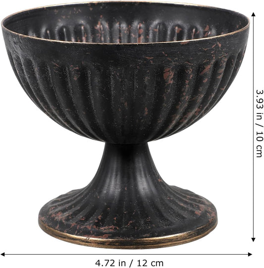 Milisten Retro Iron Urn Vase Rustic Metal Flower Pot Wedding Table Cen