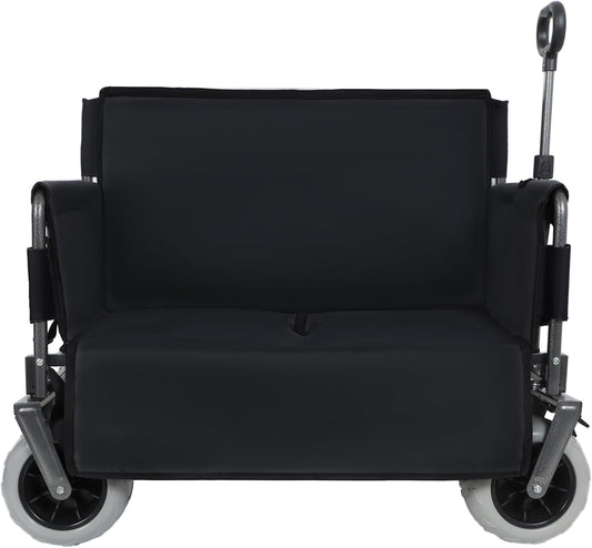 3-in-1 Heavy-Duty Folding Wagon with Bench Seat – 500lbs Capacity, All