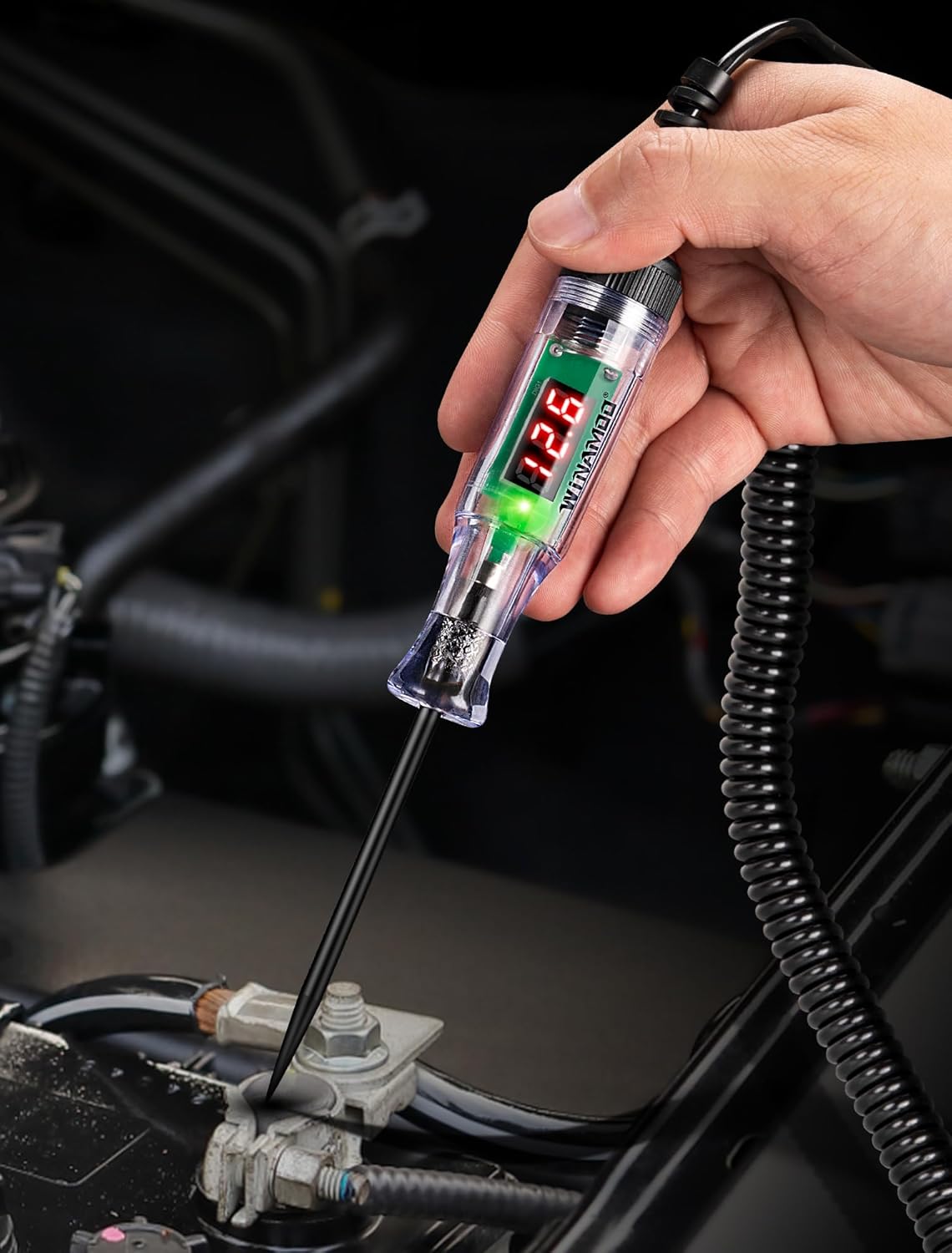 Automotive Test Light with 3-48V LED Digital Voltage Display, Auto Cir