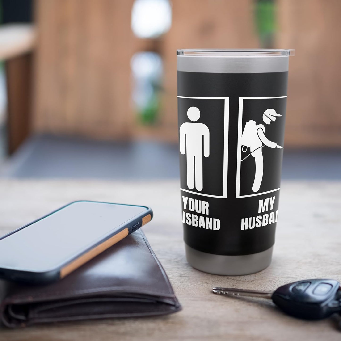 Pest Control Your Husband My Husband Wife Funny Exterminator Stainless Steel Insulated Tumbler