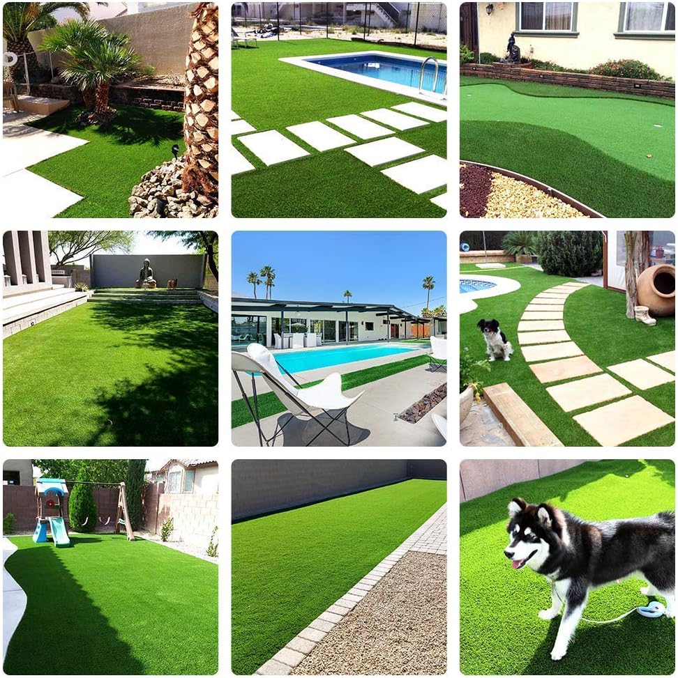 Goasis Lawn Realistic Thick Artificial Grass Turf Lawn -Indoor Outdoor Garden Lawn Landscape Synthetic Grass Mat - Thick Fake Grass, 4FTX7FT(28 Square FT)