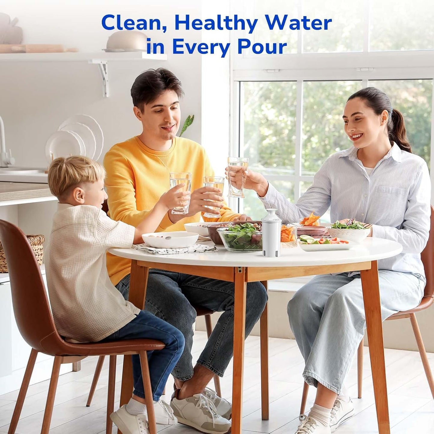 Fil-Fresh 3-Pack Water Filter Replacements for Brita Water Pitchers and Dispensers, NSF 53&42 Certified to Reduce Cadmium, Mercury, Copper, Zinc, BPA free, Lasts 2 Months or 40 Gallons
