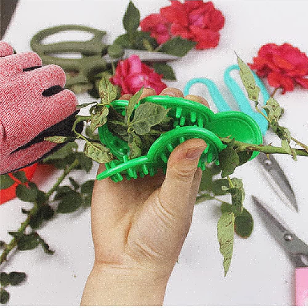 SEIWEI Plastic Rose Stripper Thorn Leaf Stripping Tool Rose Stem Remover Removal Tools Floral Arrangement for Garden Flower (Blue)