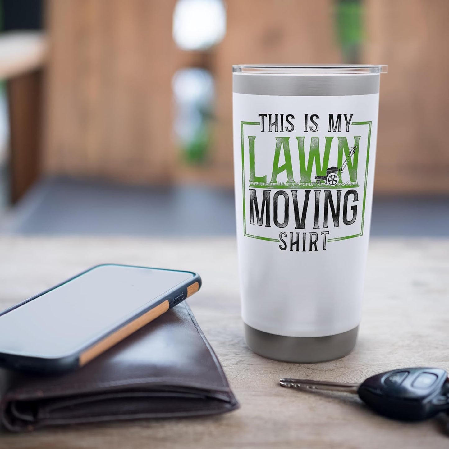 Lawn Mower Mowing Dad Father Landscaper Vintage This Is My Stainless Steel Insulated Tumbler
