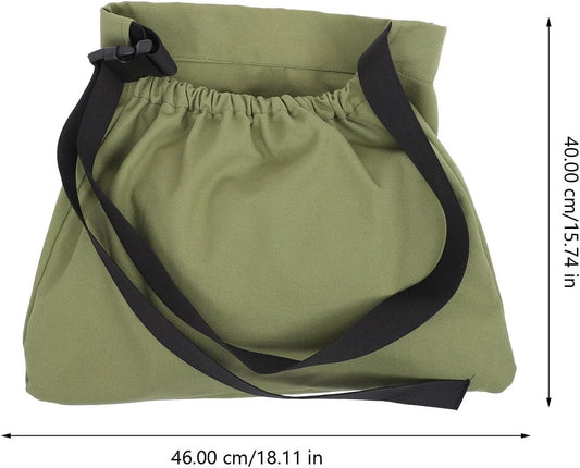 Milisten Fruit Picking Apron Vegetable Harvesting Pouch with Waist Strap, Outdoor Garden Storage Bag for Fruits and Vegetables, Sturdy Green Mesh Apron for Orchard and Farm Use