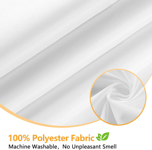 Waterproof Fabric Shower Curtain Liner with 3 Extra-Large Magnets, 72 x 72 inch Washable Cloth Shower Liner Odorless Hotel Quality, Neutral White Lightweight Shower Curtain for Bathroom
