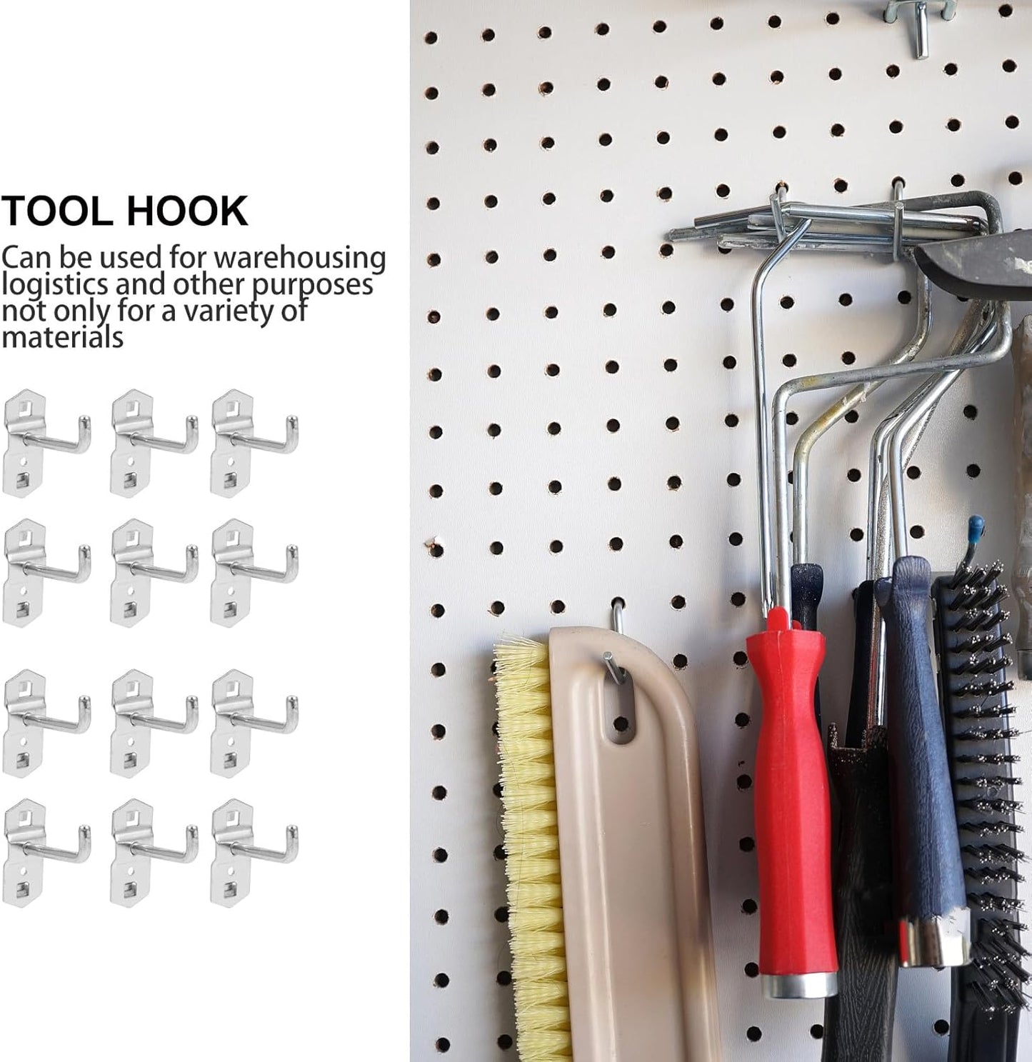 BESTOYARD 10pcs Heavy Duty Metal Wall Mount Tool Organizer Hooks 50mm
