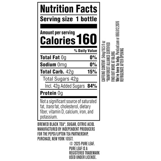 Pure Leaf Iced Tea, Sweet Tea, Real Brewed Tea, 18.5 Fl Oz Bottles (Pa