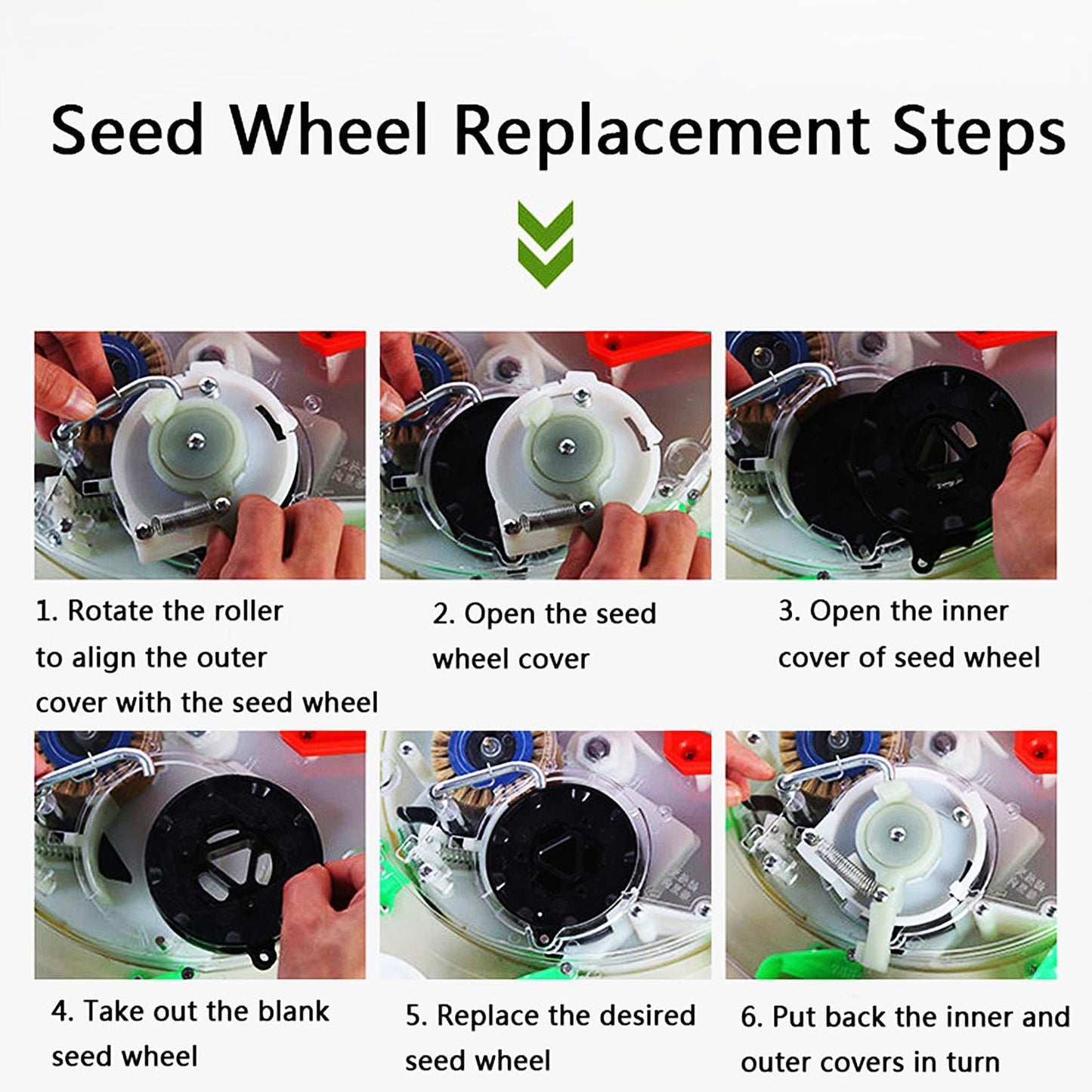 Manual Seeder Planter - Hand-Push Garden Seeder for Precise Planting of Corn, Soybeans, Peanuts & Cotton - 12 Holes, 3-15mm Seed Sowing Machine, Efficient Row Planter