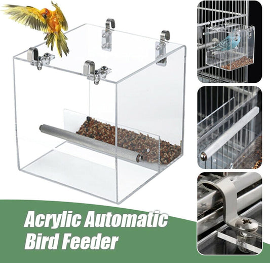 Automatic Bird Feeder No Mess Bird Cage Pet Feeder Seed Food Container