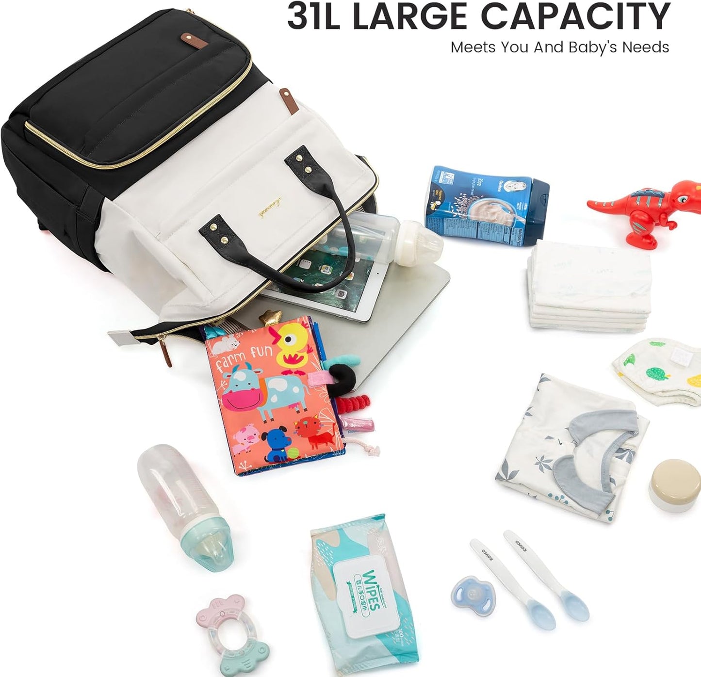 LOVEVOOK Diaper Bag Backpack, Baby Bag with Changing Station, Large Di